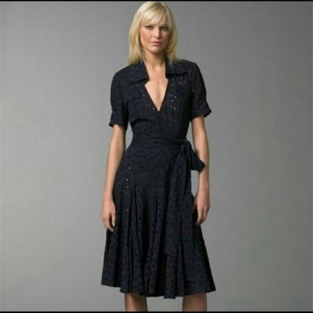 Diane Von Furstenberg Taffy Eyelet Wrap Dress 4